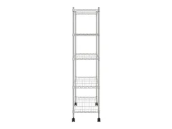 Estante almacenaje 5 niveles ruedas 75x35x155 cm cromado 250 kg ES697321