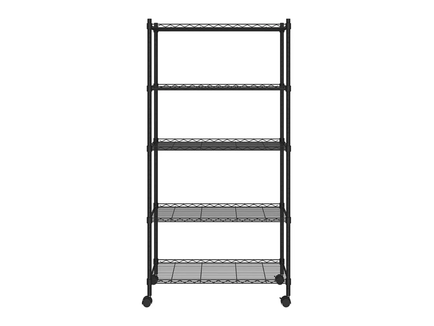 Estante almacenaje 5 niveles y ruedas 75x35x155 cm negro 250 kg ES337129