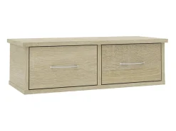 Estante cajones pared contrachapada color roble 60x26x18,5cm ES71967