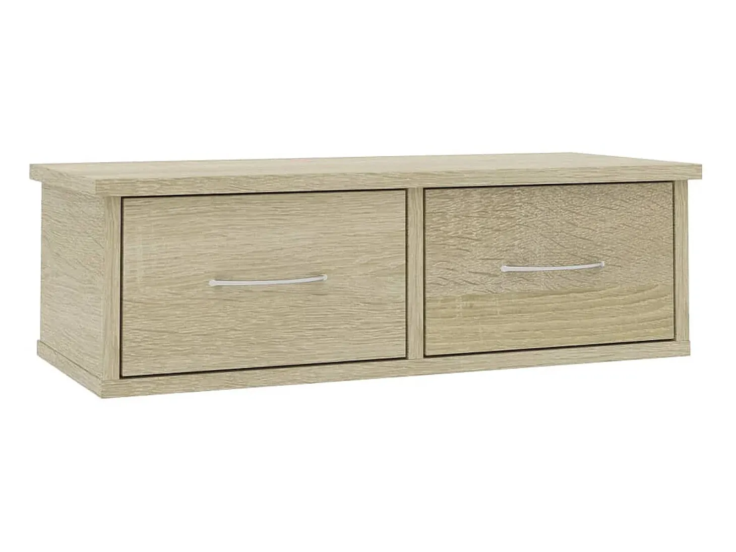 Estante cajones pared contrachapada color roble 60x26x18,5cm ES71967