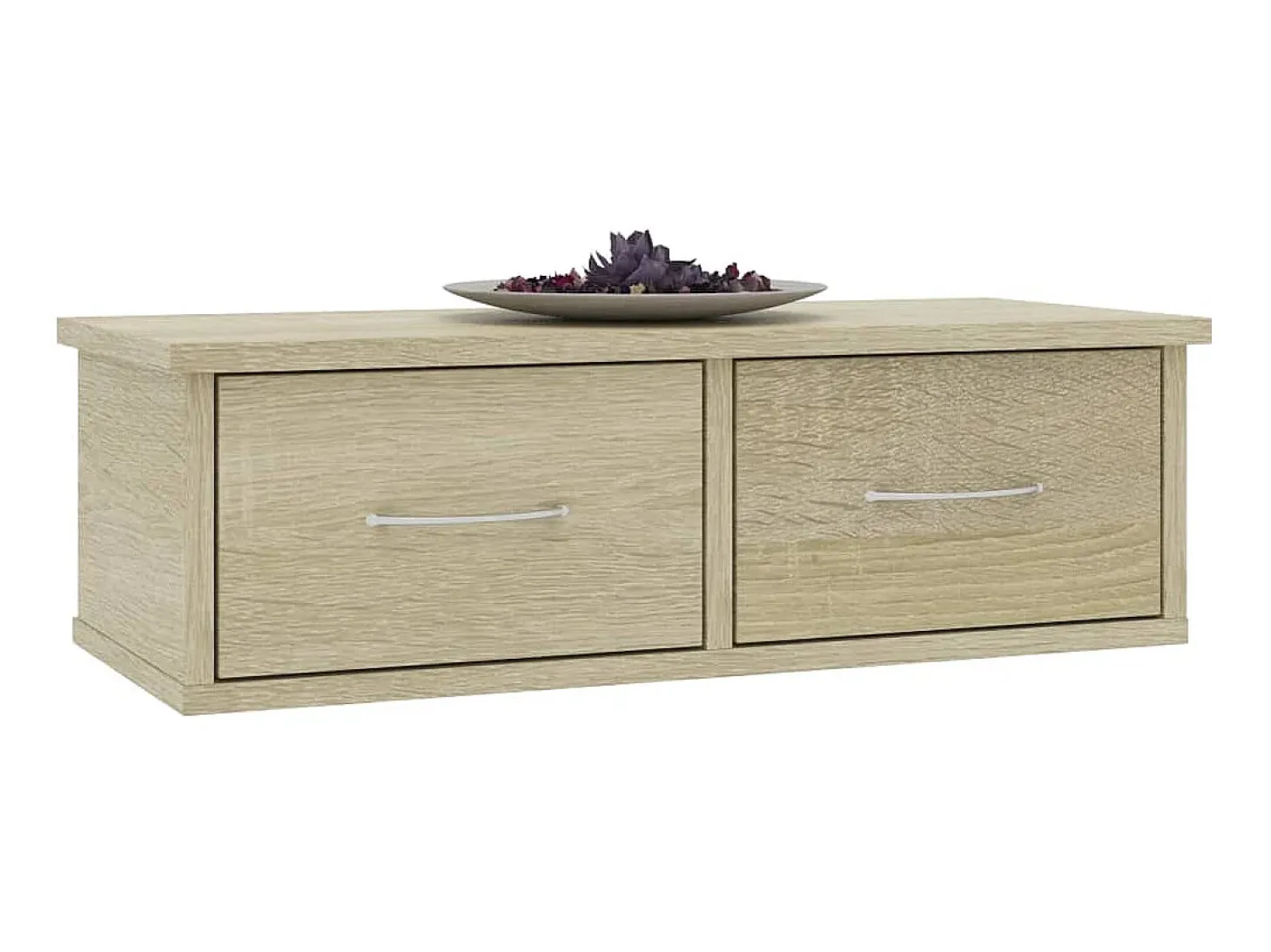 Estante cajones pared contrachapada color roble 60x26x18,5cm ES71967