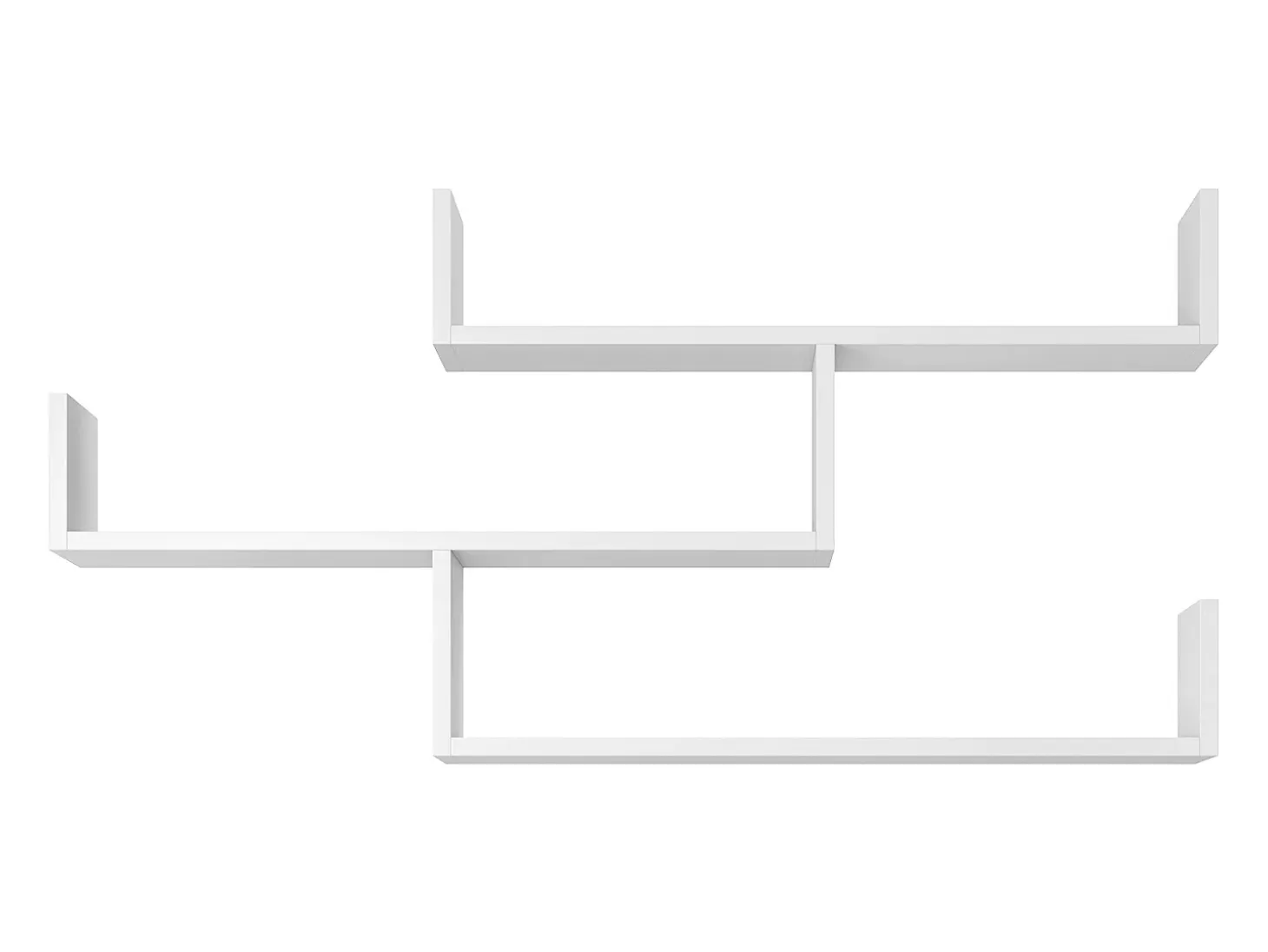 Estante colgante de tres niveles, estante de pared moderno para salón, 119 cm blanco mate