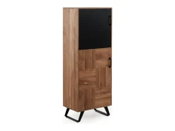 Estante con 2 puertas de madera maciza de acacia reciclada