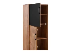 Estante con 2 puertas de madera maciza de acacia reciclada