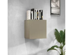 Estante cubo de pared Chronos con 1 puerta topo mate 50x35x50 cm
