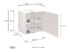 Estante cubo de pared Chronos con 1 puerta antracita mate 50x35x50 cm