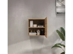 Estante cubo de pared Chronos con 1 puerta roble 50x35x50 cm