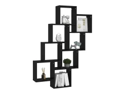 Estante cubo de pared madera contrachapada negro 90x15x119 cm ES94673
