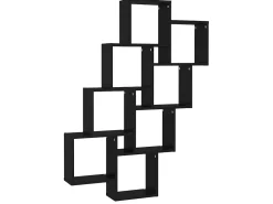 Estante cubo de pared madera contrachapada negro 90x15x119 cm ES94673