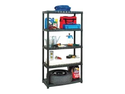 Estante de almacenaje 5 niveles negro plástico 85x40x185 cm ES437823
