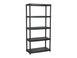 Estante de almacenaje 5 niveles negro plástico 85x40x185 cm ES437823