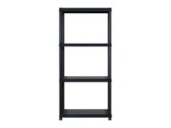 Estante de almacenaje 4 niveles negro plástico 183x30,5x130 cm ES933784