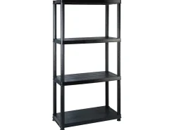 Estante de almacenaje 4 niveles negro plástico 183x30,5x130 cm ES933784