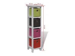Estante de almacenaje con cestas de colores madera de paulonia