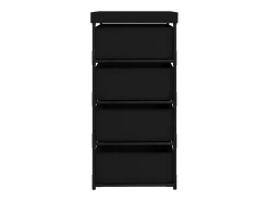 Estante de almacenamiento 4 cestas de tela acero negro