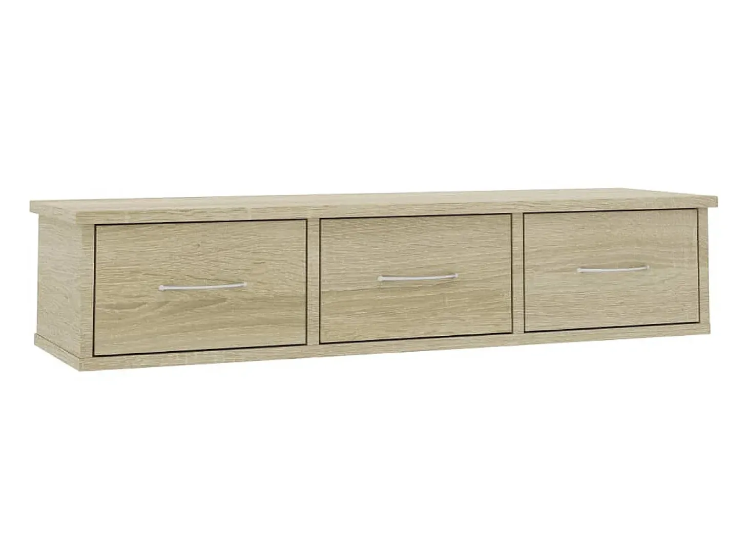 Estante de cajones para pared contrachapada roble 88x26x18,5cm ES73644