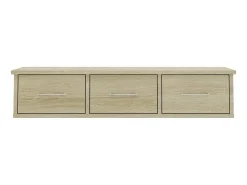 Estante de cajones para pared contrachapada roble 88x26x18,5cm ES73644