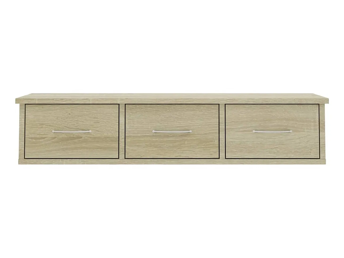 Estante de cajones para pared contrachapada roble 88x26x18,5cm ES73644