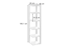 Estante de esquina blanco 45x45x180 amina