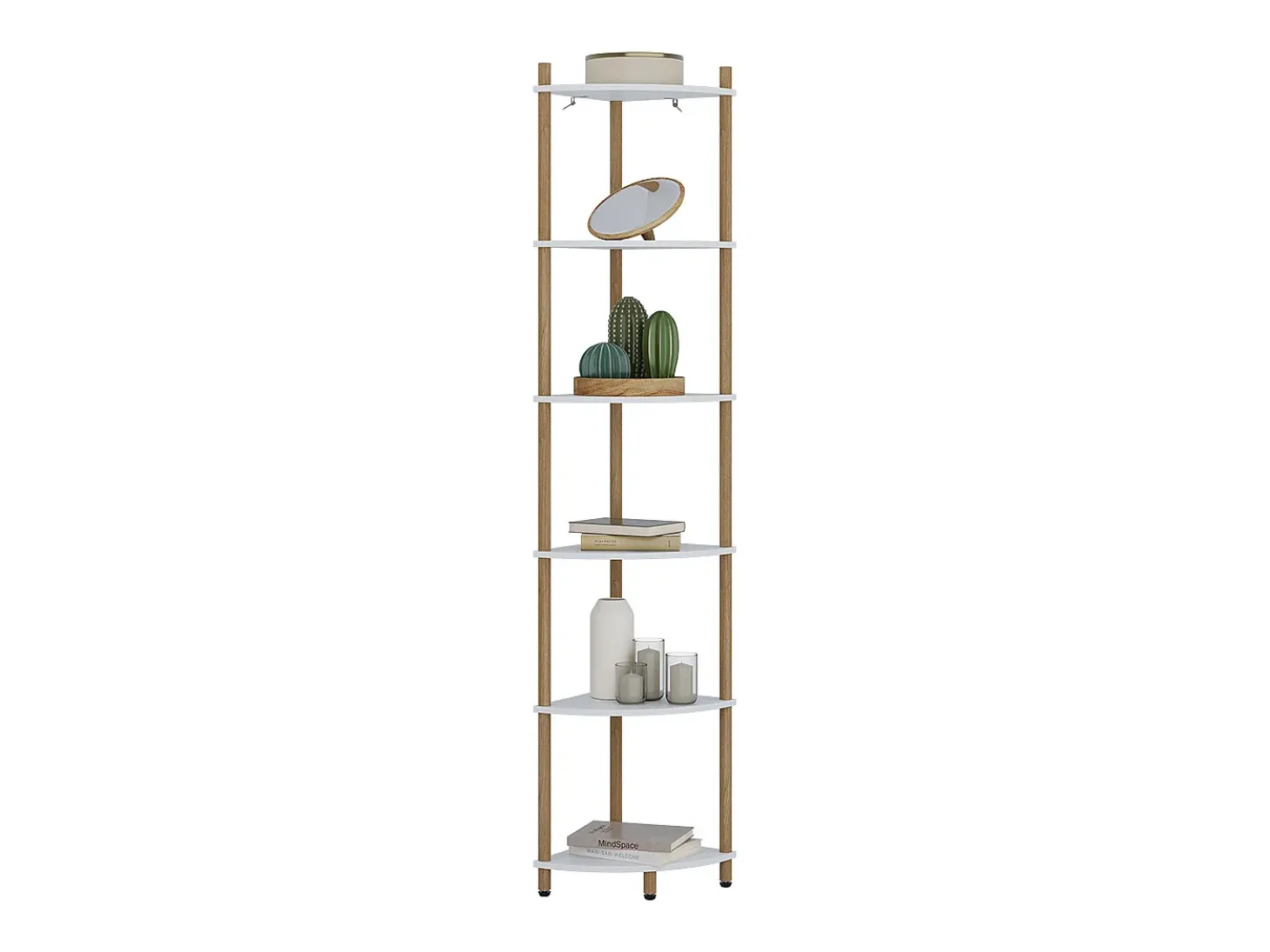 Estante de esquina blanco/pino 29x29x163.5 bivio
