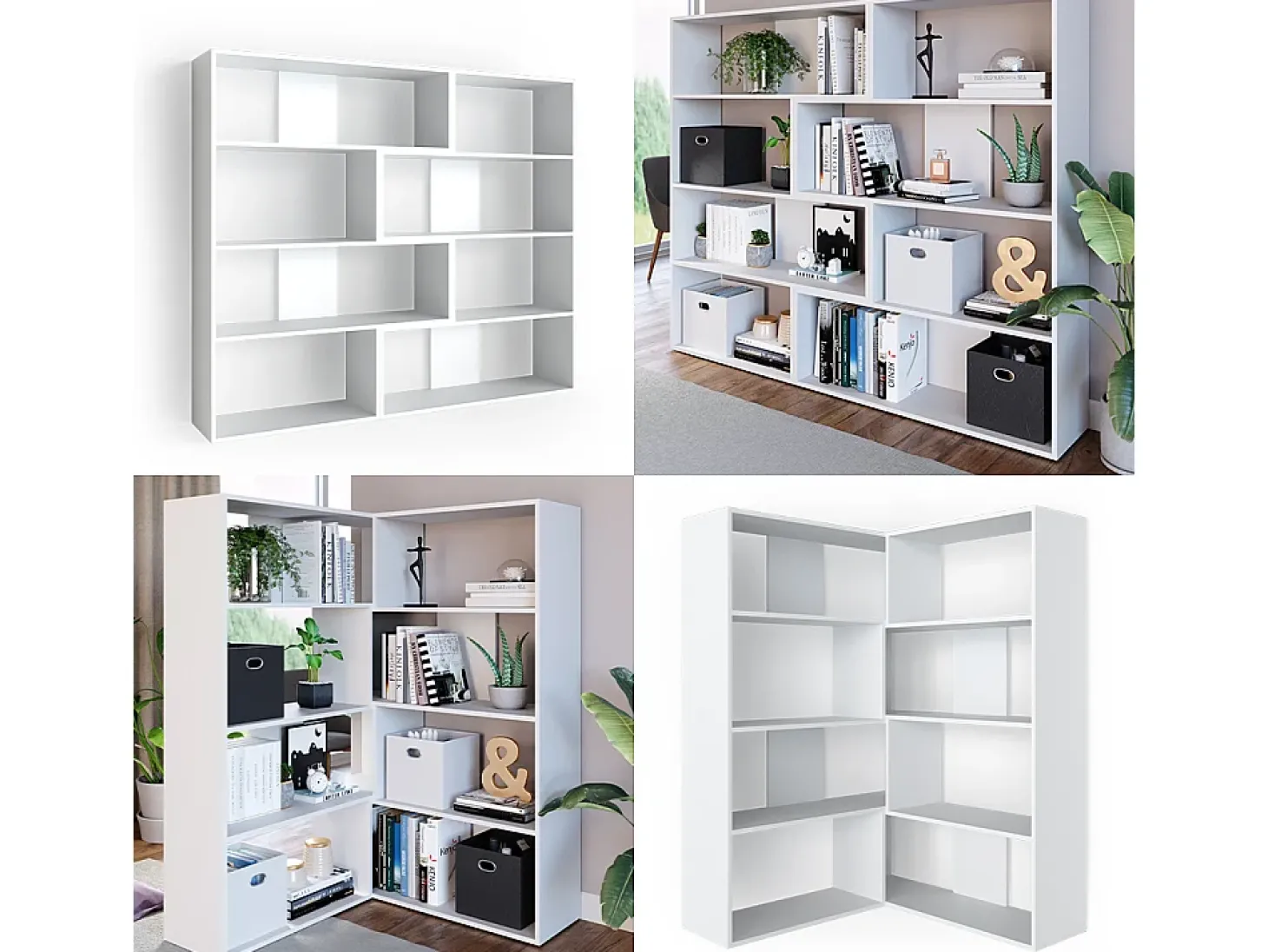 Estante de esquina blanco 170x29.6x142.4 laine