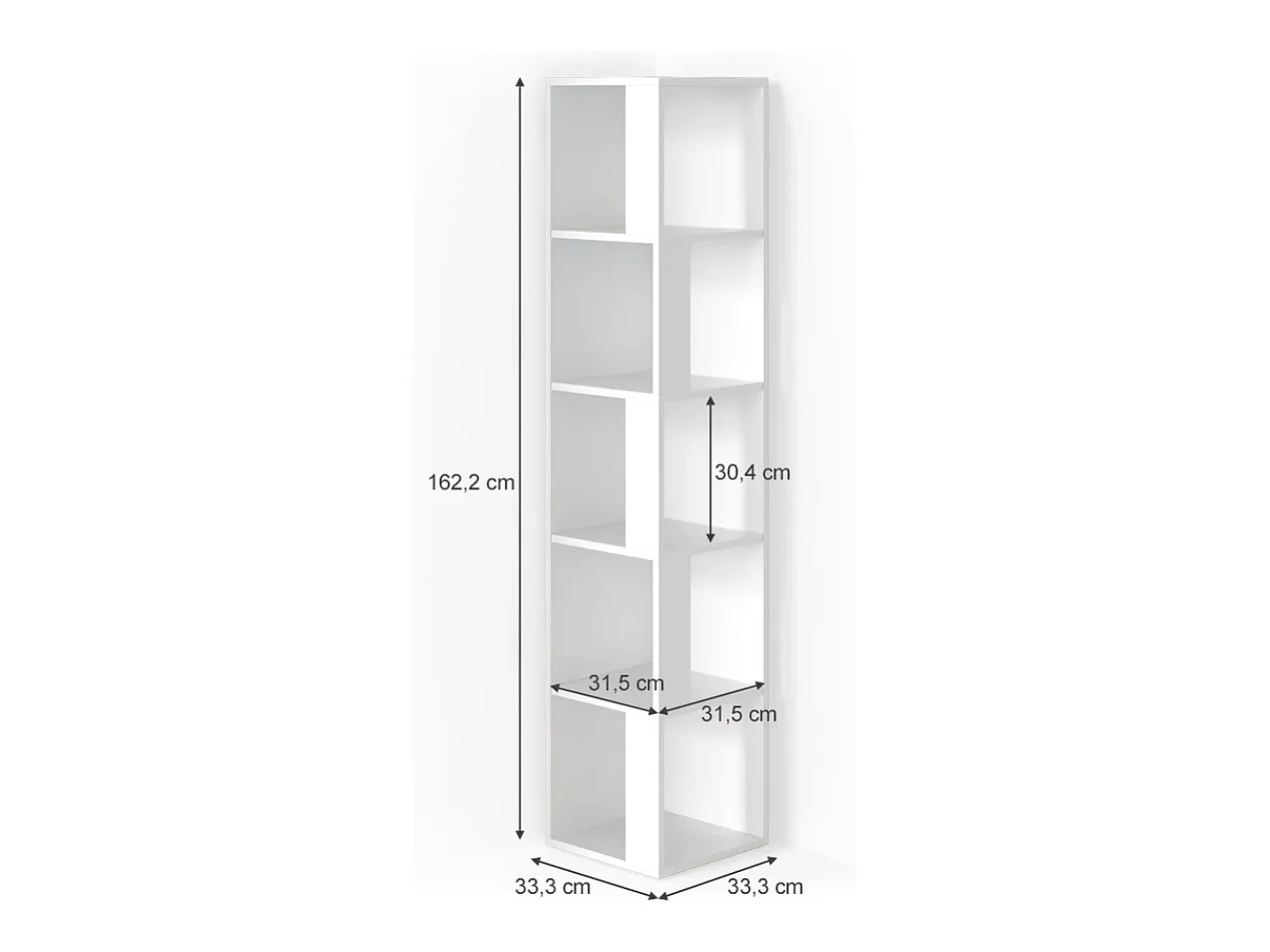 Estante de esquina blanco 33.3x33.3x162.2 lio