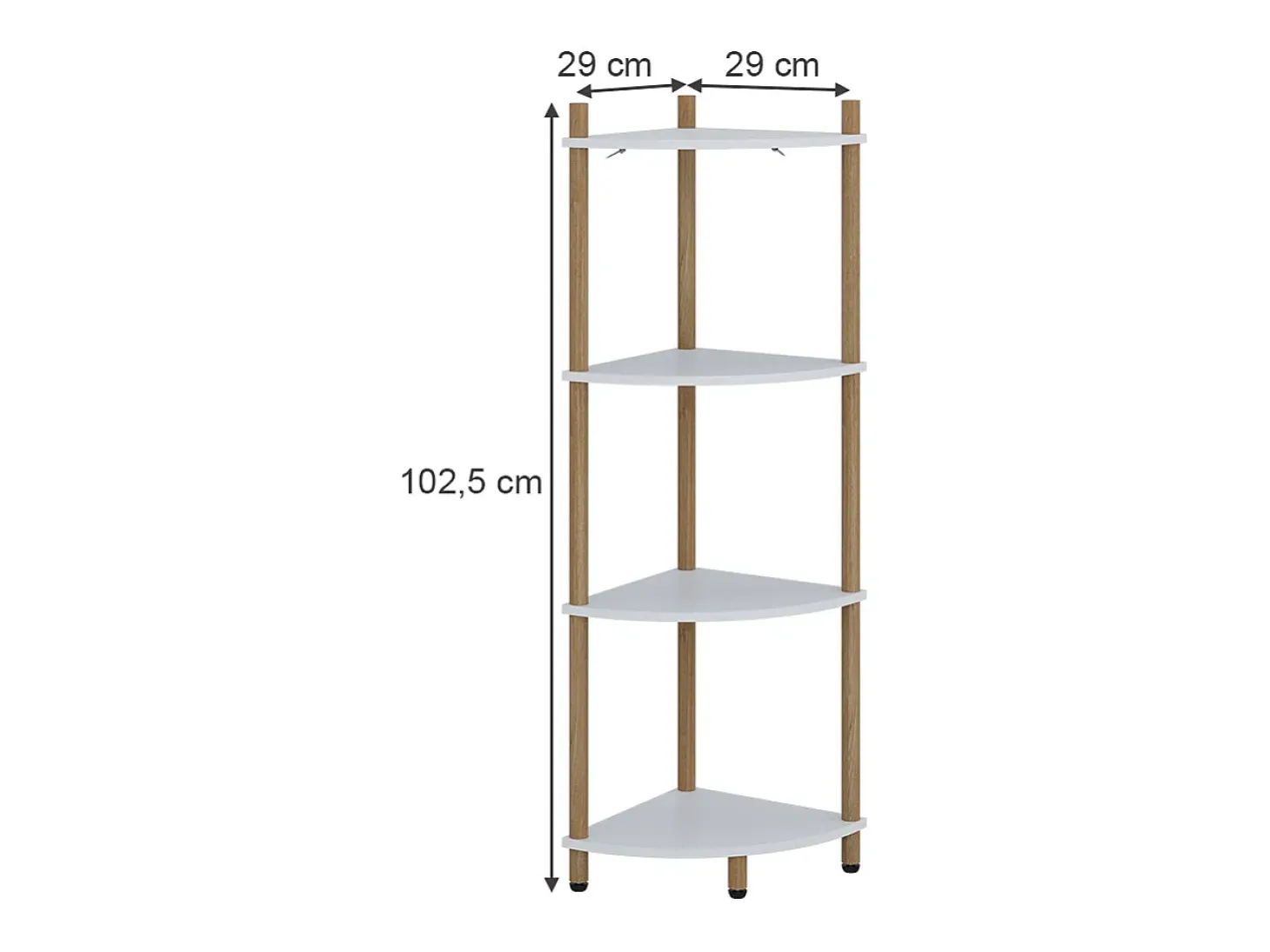 Estante de esquina blanco/pino 29x29x102.5 bivio