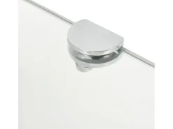 Estante de esquina con soportes cromados vidrio blanco 45x45 cm ES347248
