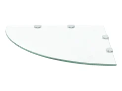Estante de esquina con soportes cromados vidrio blanco 45x45 cm ES347248