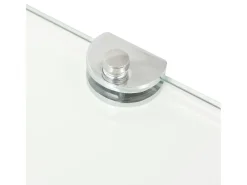 Estante de esquina con soportes cromados vidrio blanco 45x45 cm ES347248