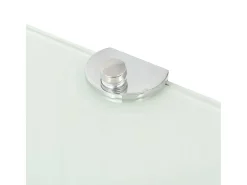 Estante de esquina con soportes cromados vidrio blanco 35x35 cm ES552087
