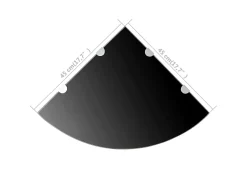 Estante de esquina con soportes cromados vidrio negro 45x45 cm ES574065