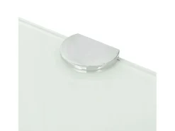 Estante de esquina con soportes cromados vidrio blanco 25x25 cm ES946677