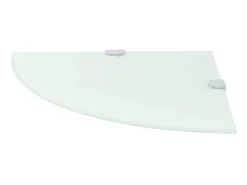 Estante de esquina con soportes cromados vidrio blanco 25x25 cm ES946677