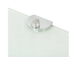 Estante de esquina con soportes cromados vidrio blanco 25x25 cm ES946677