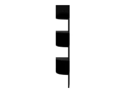 Estante de esquina de pared madera de ingeniería negro brillo ES72904