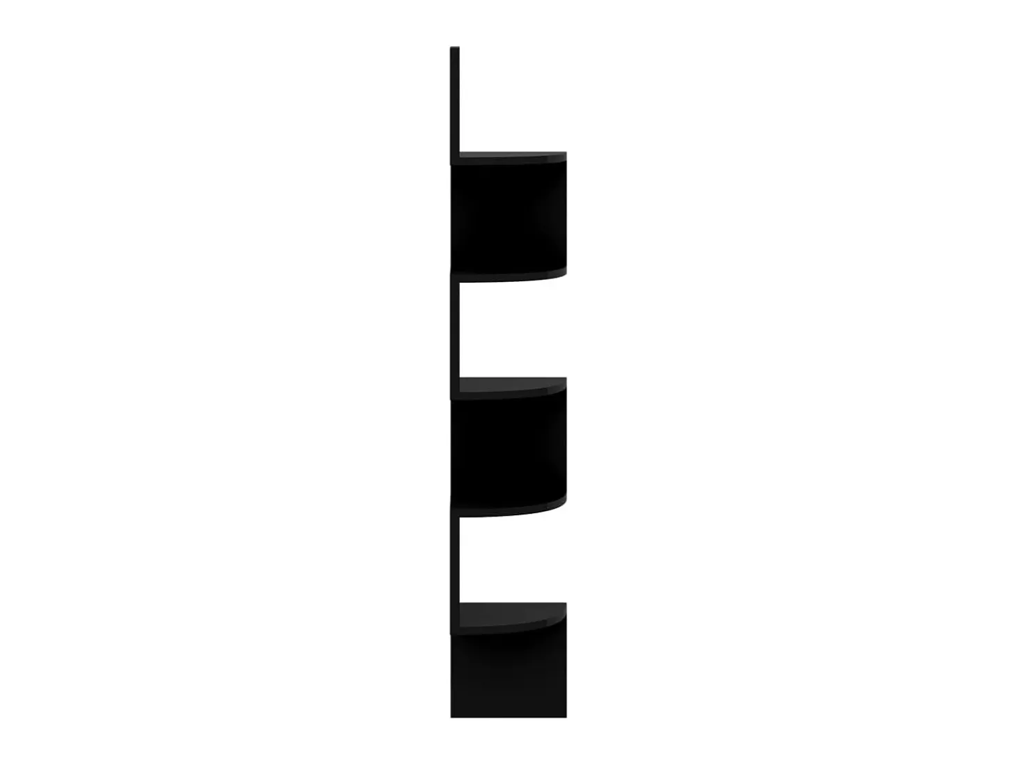 Estante de esquina de pared madera de ingeniería negro brillo ES72904