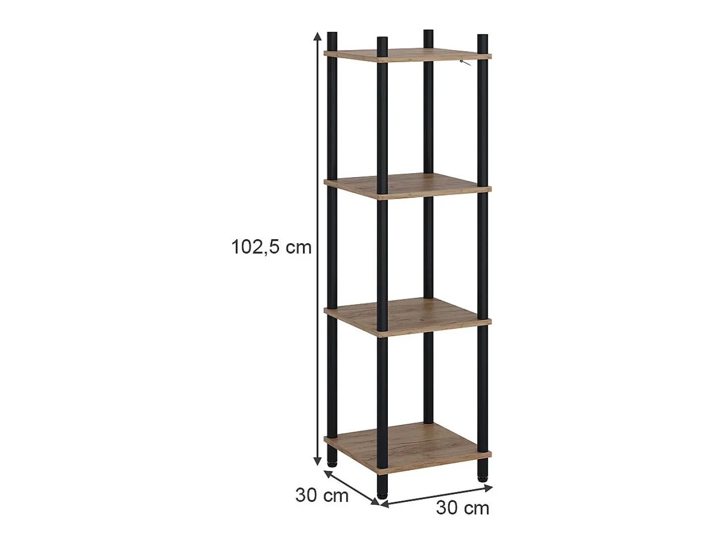 Estante de esquina oro power roble/antracita 30x30x102.5 bivio