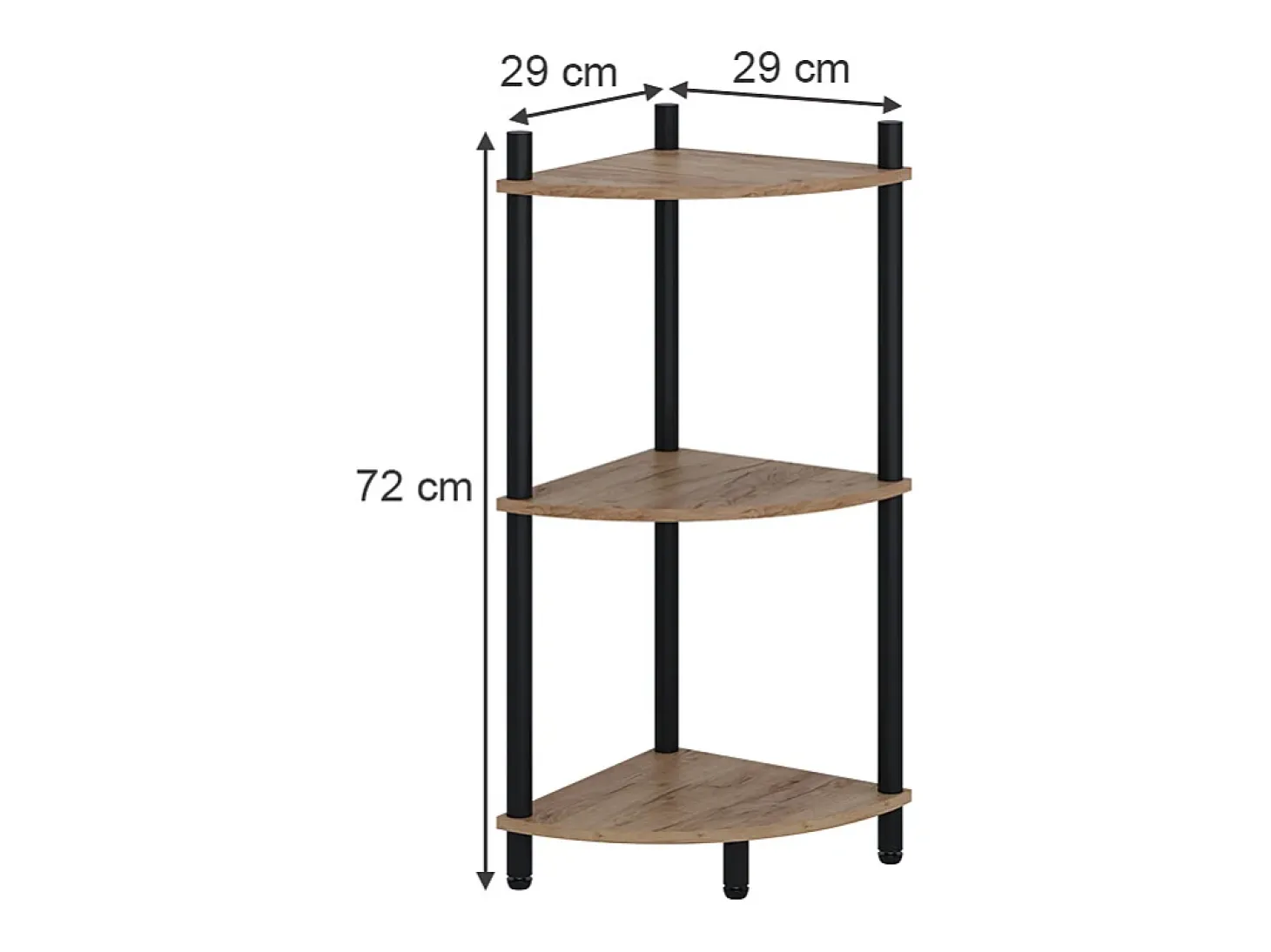 Estante de esquina oro power roble/antracita 29x29x72 bivio