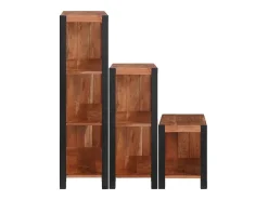 Estante de libros 3 piezas Marrón 80 x 30 x 110 cm