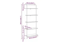 Estante de libros Madera vieja 60 x 24 x 168 cm