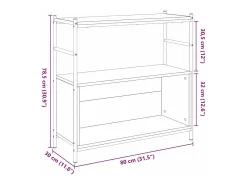 Estante de libros Roble artisan 80 x 30 x 78.5 cm