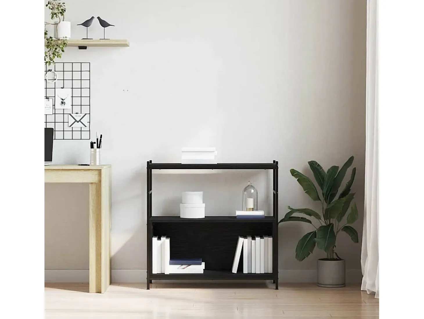 Estante de libros Roble negro 80 x 30 x 78.5 cm