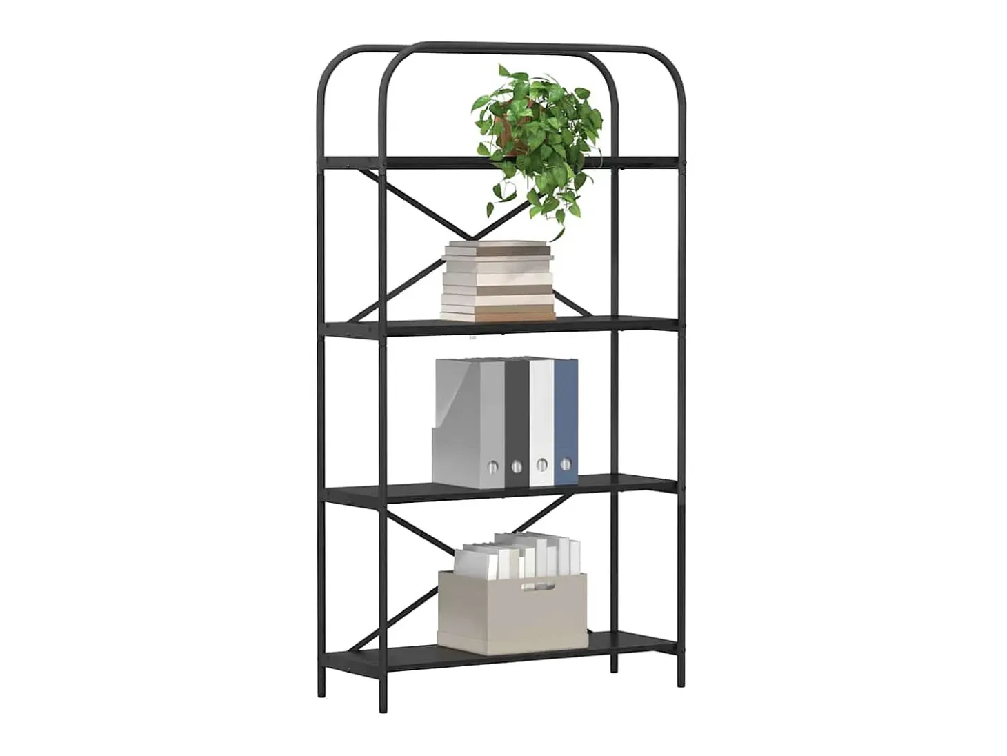 Estante de libros Roble negro 80 x 30 x 146 cm
