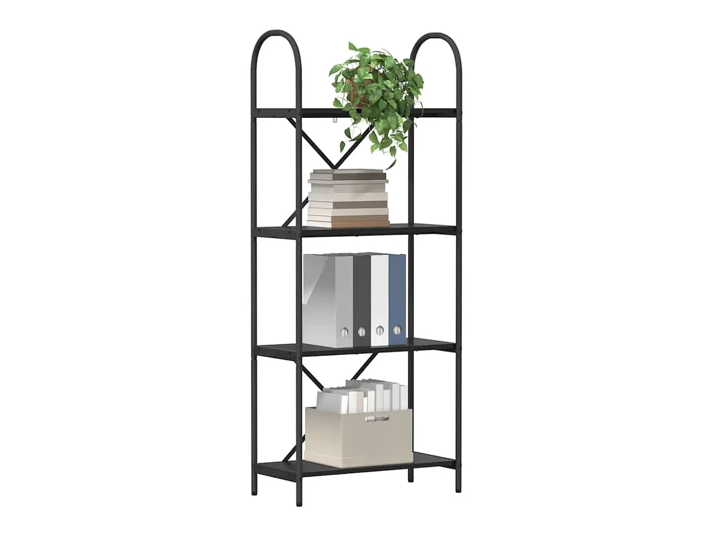 Estante de libros Roble negro 60 x 30 x 146 cm