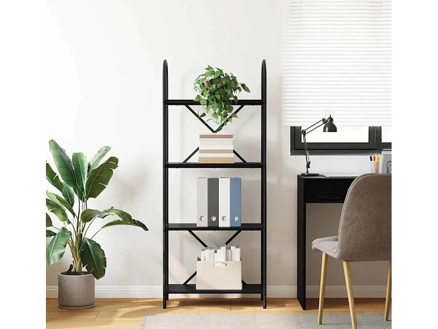 Estante de libros Roble negro 60 x 30 x 146 cm