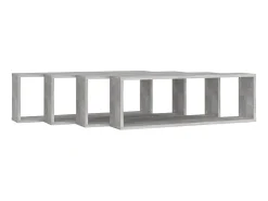 Estante de pared 4 uds contrachapado gris hormigón 80x15x26,5cm ES86746