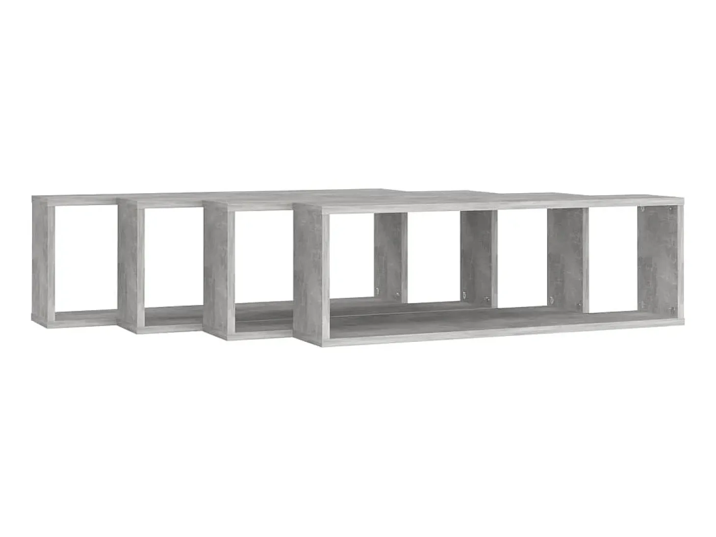 Estante de pared 4 uds contrachapado gris hormigón 80x15x26,5cm ES86746
