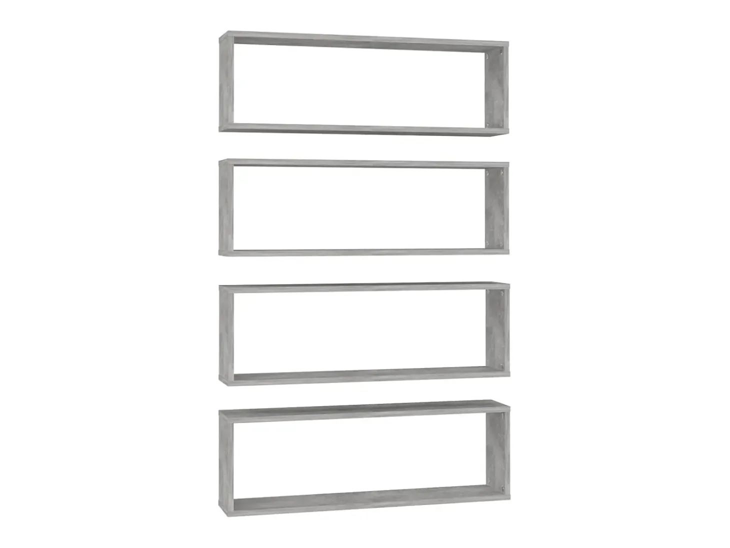 Estante de pared 4 uds contrachapado gris hormigón 80x15x26,5cm ES86746
