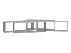 Estante de pared 4 uds contrachapado gris hormigón 80x15x26,5cm ES86746